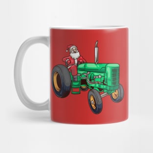 Farmer Santa Claus Farm Farming Tractor Christmas Mug